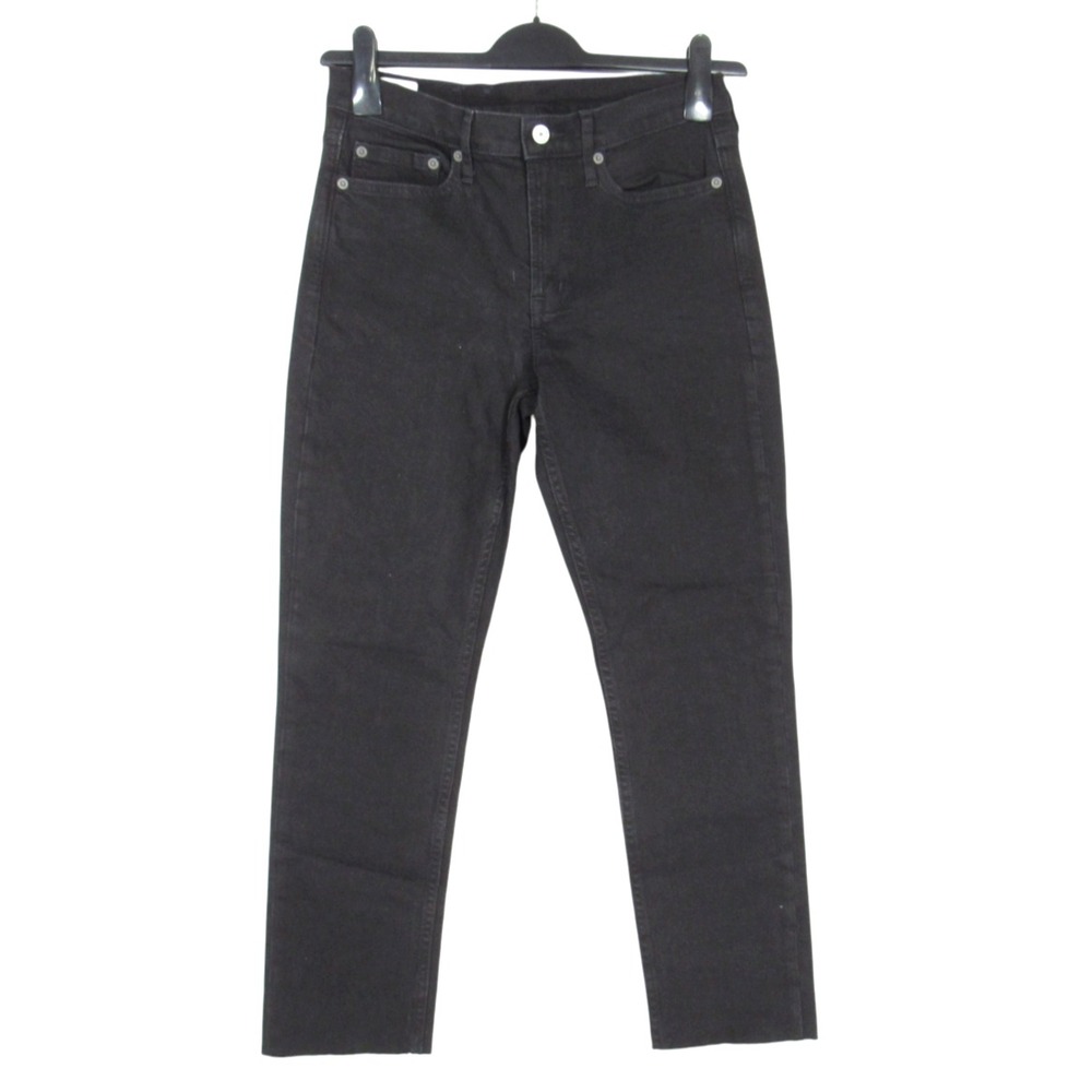 GAP Women's VINTAGE SLIM MID-RISE Black CUT-OFF RAW HEM Denim Jeans Sz 28/6R